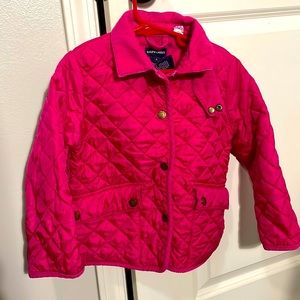 Pink kids Ralph Lauren quilted button down jacket